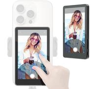 Touch Control Selfie Monitor Screen iPhone & Android, 4" Back Camera Vlog Monitor with 4K Projection, Audio, Adjustable Brightness, Low Latency, 1500mAh, for TikTok YouTube Live Streaming (Dark gray)