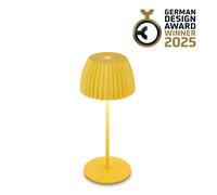 BRILONER - Mini Rechargeable LED Table lamp IP44 with Light Edge, Touch, Replaceable Battery, LED Light, Battery Table lamp, Bedside lamp, German Design Award Winner 2025, 8.5x20 cm, Yellow
