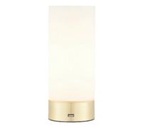 Touch Dimmable Table Lamp Brass & Frosted Glass Shade Modern Light Usb Charger