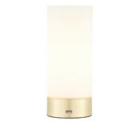 Touch Dimmable Table Lamp Brass & Frosted Glass Shade Modern Light USB Charger