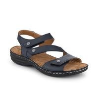 Touch-Fasten Cushioned Leather Sandals - Navy Size 7