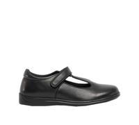 Touch Fastening Leather School Shoes Roamers Black 3