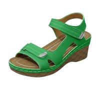 Touch Fastening Sandals, Wedge Sandals For Women Ankle Strap, Twin Touch Strap Buckle Strappy Open Toe Cushioned Comfort Summer Sliders, Sport Open Toe Casual Arch Support Hiking Sliders
