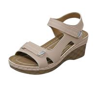Touch Fastening Sandals, Wedge Sandals For Women Ankle Strap, Twin Touch Strap Buckle Strappy Open Toe Cushioned Comfort Summer Sliders, Sport Open Toe Casual Arch Support Hiking Sliders