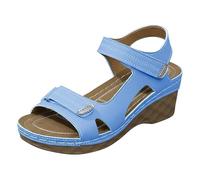 Touch Fastening Sandals, Wedge Sandals For Women Ankle Strap, Twin Touch Strap Buckle Strappy Open Toe Cushioned Comfort Summer Sliders, Sport Open Toe Casual Arch Support Hiking Sliders