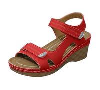Touch Fastening Sandals, Wedge Sandals For Women Ankle Strap, Twin Touch Strap Buckle Strappy Open Toe Cushioned Comfort Summer Sliders, Sport Open Toe Casual Arch Support Hiking Sliders