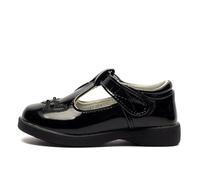 Touch Fastening T Bar Shoe - Black Patent - Black Patent - size UK Childrens Size 1