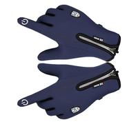 Touch Finger Gloves, Anti-Sweat Zipper Breathable Game Gloves, Cold Weather Warm Freezer Work Soft Flannel Lining Anti-Slip Silicone Gel Suit for Running Driving