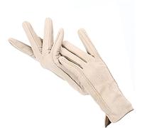 Touch Gloves Color Winter Women's Leather Gloves Real Suede 50% Real Leather 50% Women's Gloves Beige 8