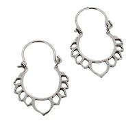 Touch Jewellery 925 Sterling Silver Lotus Hoop Earrings