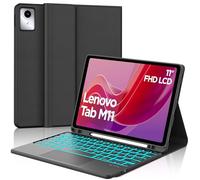 Touch Keyboard Case for Lenovo Tab M11 / K11 LTE 11 Inch 2024, 7-Color Backlit, Magnetic Detachable Wireless Keyboard, Folio PU Leather Case with Pencil Holder Auto Wake/Sleep, Multi-Touch Trackpad