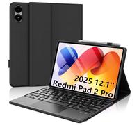 Touch Keyboard Case for Xiaomi Redmi Pad 2 Pro / Poco Pad M1 12.1 inch2025, Detachable Bluetooth Keyboard Multi-Touch Trackpad, Folio Cover with Pencil Holder for Redmi Pad Pro / Xiaomi Poco Pad 12.1"