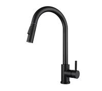 Touch Kitchen Faucet with Pull Down Sprayer, Single Handle 304 Stainless Steel Sensor Kitchen Sink Mixer Tap, 360 Degree Swivel Touch Activated Faucet,Gold(Black) LWX