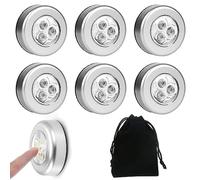 Touch Light LED Puck Lights Push Light Under Cabinet Lighting Stick on Lights Closet Lights Tap Light LED Tap Push Touch Lights with Velvet Drawstring Bags Mini Night Puck Light for Hallway Stairway