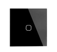 Touch Light Switch Smart Light Switches 1 Gang Way Wall Touch Switch, White Glass Panel, 220-250V, Only Function(1 Gang 1 Way Black)