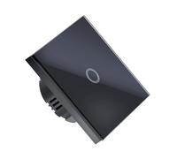 Touch Light Switch Touch Light Switch 1 Gang Way AC110V-220V Wall(1Gang-Black)