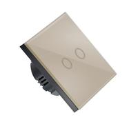 Touch Light Switch Touch Light Switch 1 Gang Way AC110V-220V Wall(2Gang-Gold)