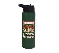 Touch Me First Sumo Lesson is Free Sumo Wrestling Stainless Steel Insulated Water Bottle