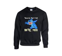 Touch Me I Will Bite You Stitch Jumper, Lazy Stitch Sweatshirt, Stitch Cartoon Sweatshirt, Funny Birthday Joke Not Today Unisex Sweatshirt Top(M, Black)