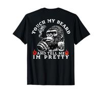 Touch My Beard and Tell Me I'm Pretty Funny Monkey Saying T-Shirt