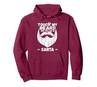 Touch My Beard And Tell Me I'm Santa Funny Xmas Pullover Hoodie