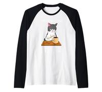 Touch My Coffee and I Will Scratch You Coffee Fan Funny Cat Raglan Baseball Tee