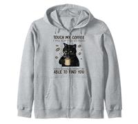 Touch My Coffee I Will Slap You So Hard Cat Lover Zip Hoodie