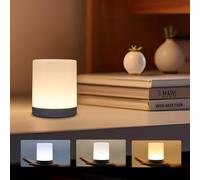 Touch Night Light for Baby Nursery, 3 Color Dimmable Night Light Battery Operated for Kids, Adult, Tap Nightlight Rechargeable, Cordless Small Lamp Portable for Bedroom, Bathroom, Nightstand, Hallway
