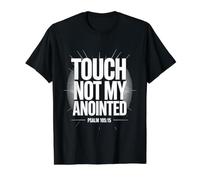 Touch Not My Anointed Biblical Warning Quotes - Value Graphic T-Shirt, Men, Black, L