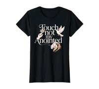 Touch Not My Anointed Biblical Warning Quotes - Value Graphic T-Shirt, Women, Black, L