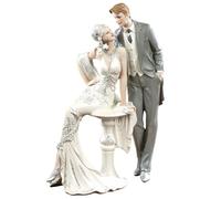 Touch of Class Love That Lasts Happy Couple Bride Groom Wedding Figurine - Resin - Gray, Off White - Dapper Duo Anniversary or Wedding Gift for Bedroom, Living Room, Dresser, Book Shelf