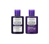 Touch of Silver Brightening Shampoo 50ml & Intensive Conditioner 50ml | Purple Shampoo & Conditioner Duo | Neutralises Brassy Tones for Blonde, Silver & Grey Hair