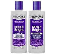 Touch Of Silver Colour Care Shampoo 200ml & Conditioner 200ml | Provoke Bundle Pack | Brightens & Protects Colour, Restores Moisture for Radiant Hair | for Blonde, Highlighted & Grey Hair