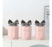 Touch of Venetian 3-Piece Luxury Canister Set (Pink & Silver)