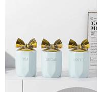 Touch of Venetian 3-Piece Luxury Canister Set (White & Gold)