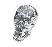 Touch of Venetian Crushed Diamond Skull Skeleton Head Glitter Silver Gatsby Sparkly Chrome