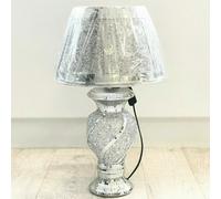 Touch Of Venetian Silver Glitter Crushed Diamond Table Lamp With Shade Ornament Home Gift Diamante Bed Side