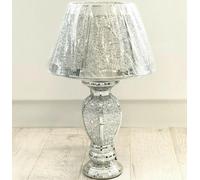 Touch Of Venetian Silver Glitter Crushed Diamond Table Lamp With Shade Ornament Home Gift Diamante Bed Side