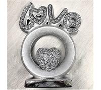 Touch of Venetian Stunning Figurine Silver Crushed Diamond Crystal Ornament Home Decor Gift Diamante Heart Love