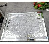 Touch of Vogue® Crushed Diamond Silver Crystal Chopping Board Glass Worktop Saver Chopping Board Heat Resistant Toughened Glass Kitchen Worktop Saver 30x40cm, (Silver)