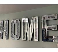 Touch of Vogue™ Mirrored Diamond HOME Letters Crushed Crystal Mirror Diamond Wall Art