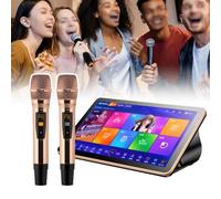 Touch Screen All-in-One Karaoke Machine With 2 Wireless Microphones - 1080p HD, DSP Digital Reverb, 500GB-8TB, Supports Mobile/APP & Voice Song Selection | For KTV/Home Theaters(2T)