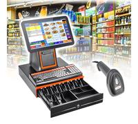 Touch Screen Cash Register for Retail - POS System with Dual-core I5 CPU, 128GB SSD, 8GB RAM, Includes Thermal Printer & Barcode Scanner for Small Business & Restaurant