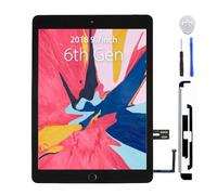 Touch Screen Digitizer for iPad 6 6th Generation Front Glass Replacement 2018 9.7" A1893 A1954 with Home Button Repair Tools Kit Adhesive Tape Camera Holder