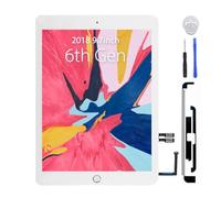 Touch Screen Digitizer for iPad 6 6th Generation Front Glass Replacement 2018 9.7" A1893 A1954 with Home Button Repair Tools Kit Adhesive Tape