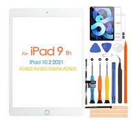 Touch Screen for iPad 9 2021 9th Generation Digitizer Touchscreen for iPad 10.2 2021 A2602 A2603 A2604 A2605 Front Touch Screen with Home Button Includes Repair Tools (White)