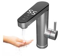 Touch Screen Instant Hot Water Tap - Stainless Steel Electric Hot and Cold Mixer Water Faucet, Tankless Electric Tap with Digital Display, Instant Boiling Hot Water Tap for Home Bathroom