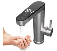 Touch Screen Instant Hot Water Tap - Tankless Electric Tap with Digital Display, Stainless Steel Electric Hot and Cold Mixer Water Faucet, Hot Water Tap Instant Boiling Water for Kitchen Bathroom