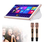 Touch Screen Karaoke Machine with Wireless Microphone, AI Smart Voice Control, Multi-Language Support for Home Entertainment