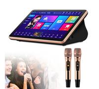 Touch Screen Karaoke Machine with Wireless Microphone, AI Voice Control, Multi-Language Support for Home Entertainment